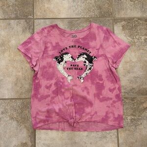 SO Sequin Dolphin Pink Graphic Tee Size 20 Plus Girls
